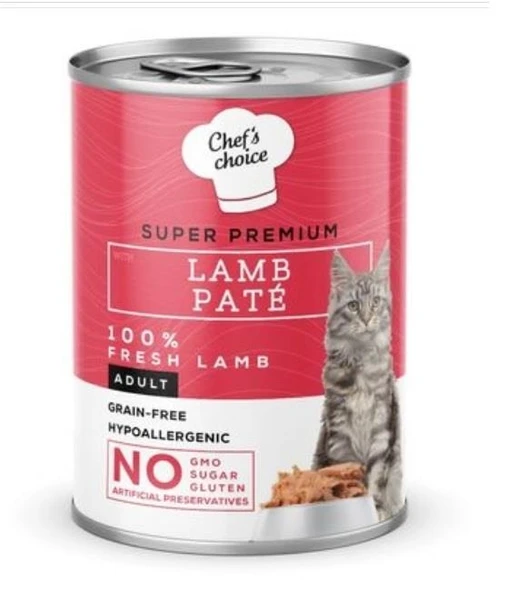 Chefs Choice Kuzulu Tahılsız Ezme Kedi Yaş Maması 400 Gr ürün görseli 1