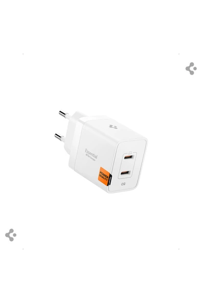 Spigen Essential Wall Charger 47W Usb-C Hızlı Şarj Adaptörü Beyaz-ACH08707