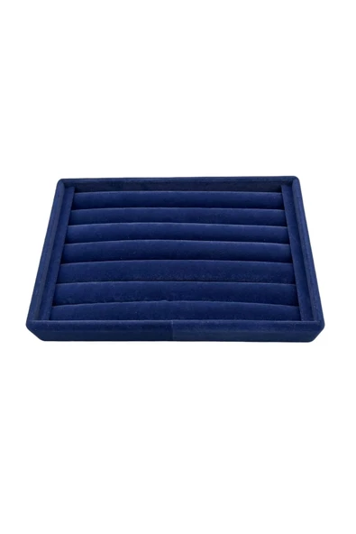 Süet Kumaş Lacivert Renk 22,5/14,5 Cm Sosis Yüzük Standı - Resim 4