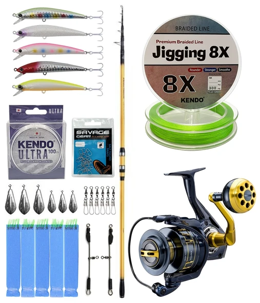 YekOutdoor Yüksek Performans Shimano Kamış Beastmaster FX Surf Tele 4,25m 200g 6pc&Okuma Salina 6000HA Olta Makinesi
