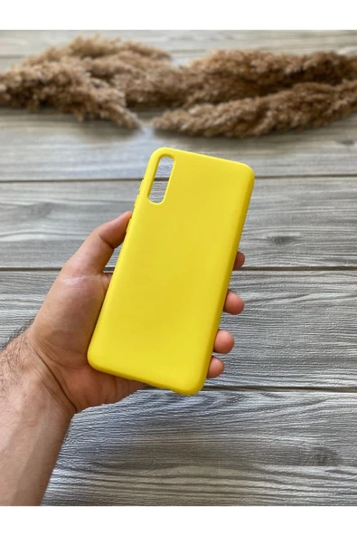 Samsung Galaxy A70 Kılıf Hopi Silikon Kapak Sarı ürün görseli 1