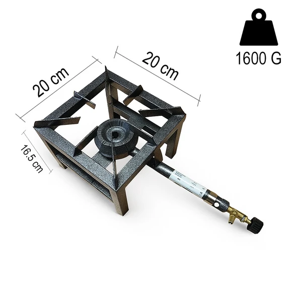 Yek Outdoor Yüksek Isılı Mini Kare Volkan Ocak 20x20cm - Yer Ocağı - 4