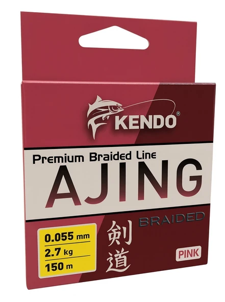 Kendo Ajing Premium Braided Line Pink 150m Örgü İp - 6