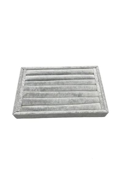 Süet Kumaş Gri Renk 22,5/14,5 Cm Sosis  Yüzük Standı - 4