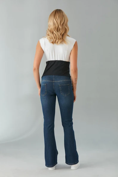 IŞŞIL 615-Hamile Karın Bandlı Lycra İspanyol Paça Kot Pantolon - 7