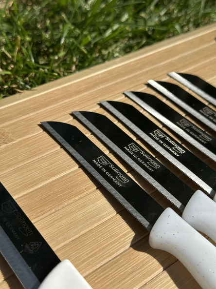 Solingen 12 Parça Beyaz Set 6 Meyve Bıçağı+3 Sebze Bıçağı+3 Ava Bıçak - Resim 4