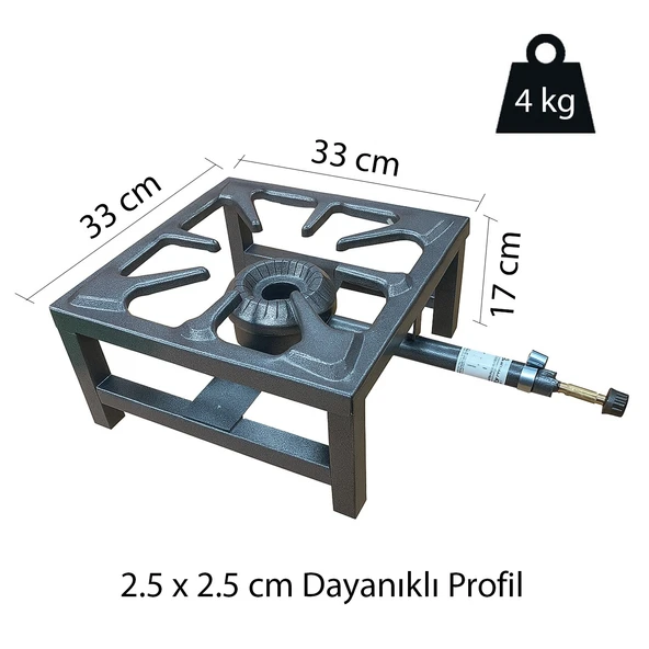 Yek Outdoor Yüksek Isılı Kare Volkan Ocak 33x33cm - Yer Ocağı - 4