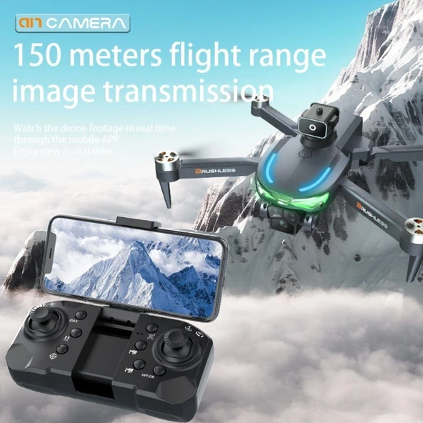 A17 Drone, Katlanabilir, Akıllı 4K Kameralı,360 Derece Roll, Havada Sabitlemeli Yüksek Hızlı Drone - Resim 3