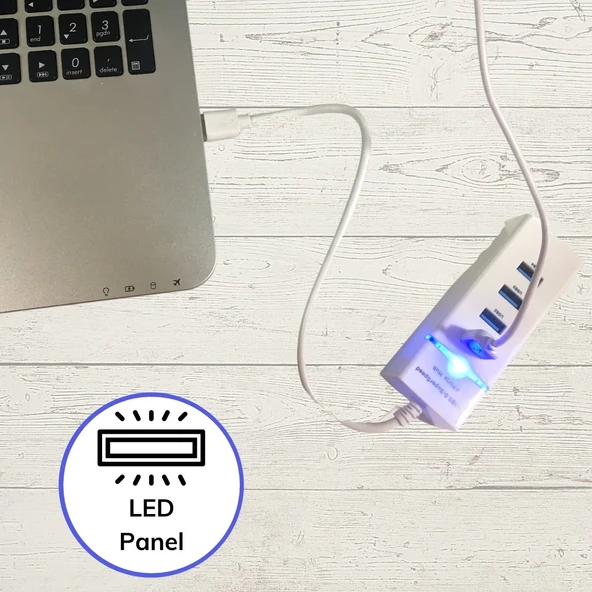 Çok Amaçlı 4 Port Girişli Güçlü Usb 3.0 Port Çoklayıcı Adaptör Switch Splitter Hub 1.2m Kablo - 5