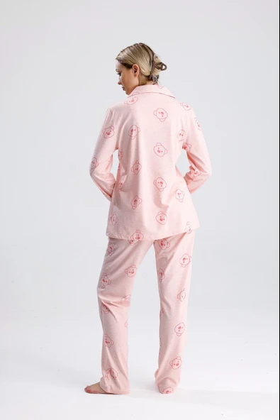 AYICIK DESEN PAMUK KADIN PİJAMA TAKIM - Resim 4