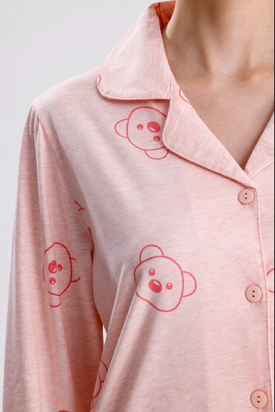 AYICIK DESEN PAMUK KADIN PİJAMA TAKIM - Resim 2