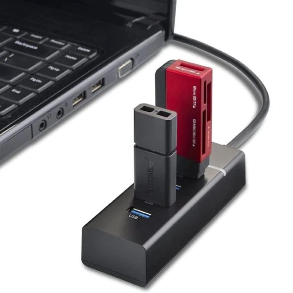 Çok Amaçlı 4 Port Girişli Güçlü Usb 3.0 Port Çoklayıcı Adaptör Switch Splitter Hub 1.2m Kablo - 3