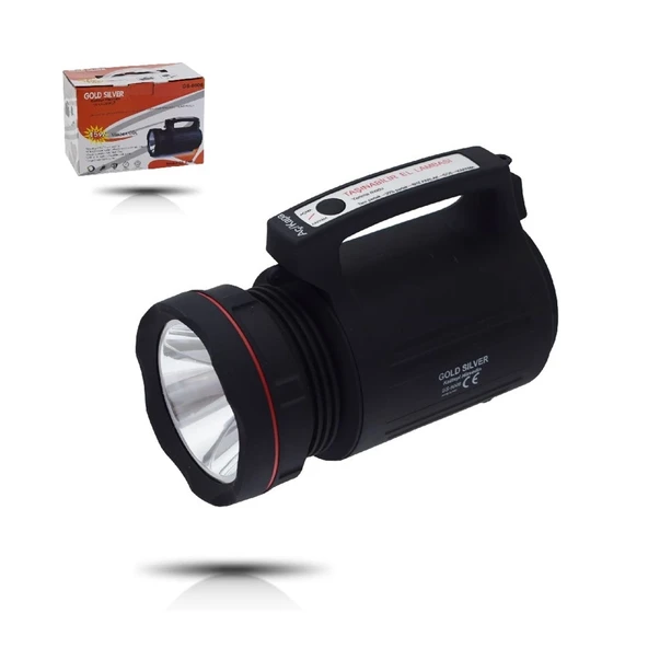 Gs-8006 Parlak Ledli Taşınabilir Şarj Edilebilir El Feneri 15w - 1