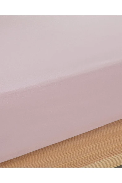 English Home Düz Pamuklu Ara Ebat Lastikli Çarşaf Toz Pembe - 2