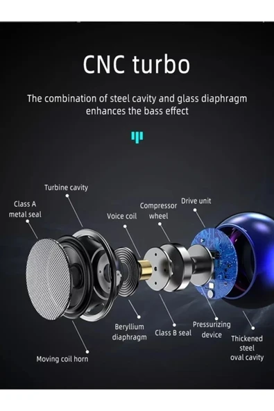 Metal Mini Kablosuz Hoparlör Şarjlı 4w Mini Bluetooth Speaker Tws Özellikli Ses Bombası - 6