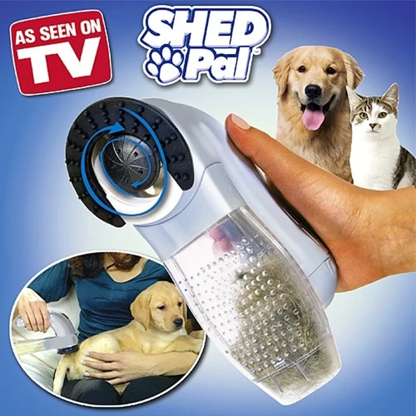 Shed Pal Kedi Köpek Vakumlu Tüy Toplama Tarağı - Tüy Toplama Traş Makinesi - 1