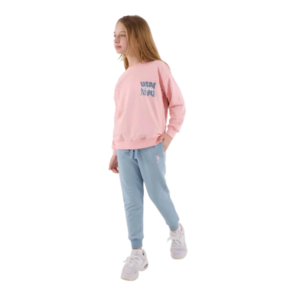 Kız Çocuk Pembe Eşofman Takımı US2317-4 ürün görseli 1