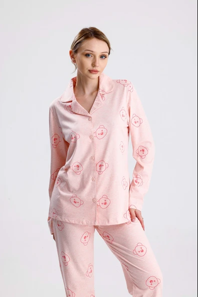 AYICIK DESEN PAMUK KADIN PİJAMA TAKIM ürün görseli