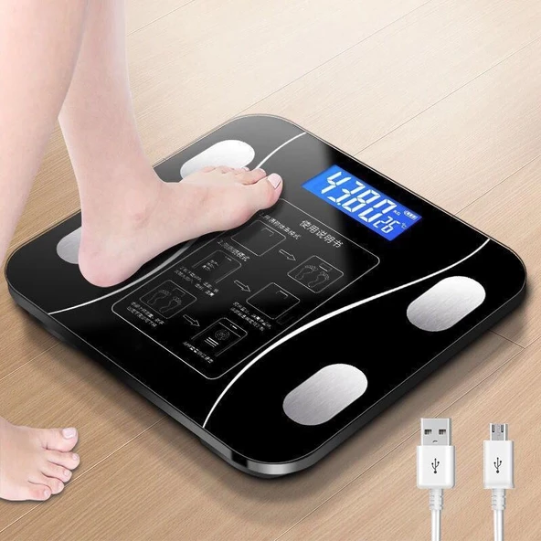 Akıllı Kablosuz Dijital Banyo Ve Vücut Yağ Ağırlık Ölçeği Vücut Kompozisyonu Analizörü Bluetoothlu Tartı - 1