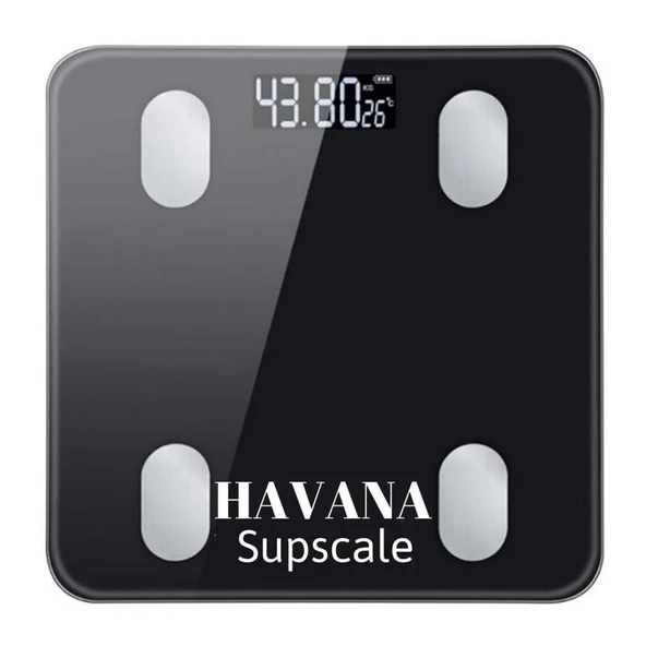 Raiden Supscale Dijital Baskül Yağ Su Kas Vücut Kitle Endeksi Kilo Ölçer Tartı - SİYAH-BEYAZ - Resim 2