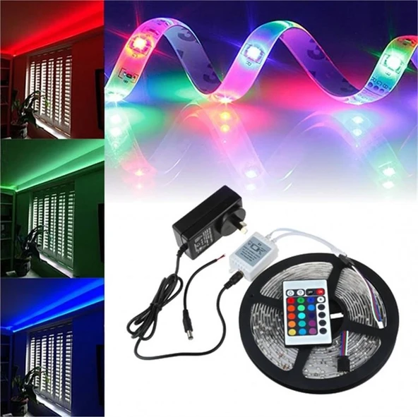 5 Metre Rgb Şerit Led Seti-iç Ve Dış Mekan Silikonlu-tak Çalıştır - 1