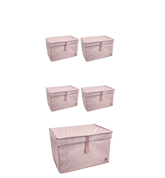 Düzenleyici Kutu Organizer Cırtlı Saklama Hurç Maxi Boy 30cm X 40cm X 50cm (5 Adet) - 1