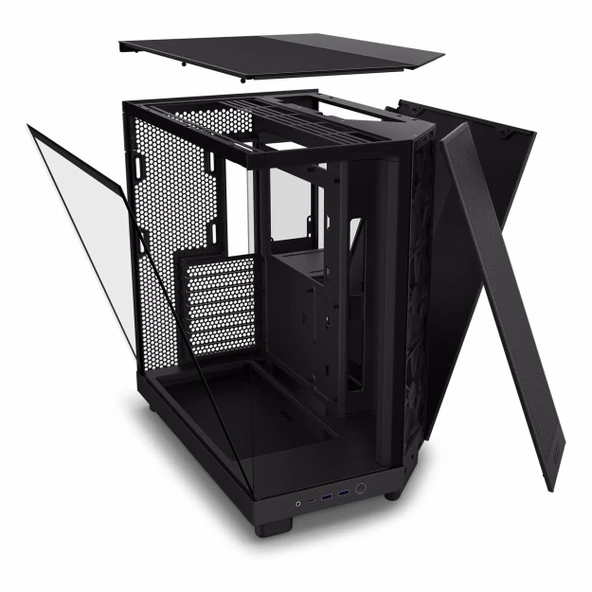 NZXT H6 Flow USB 3.2 ATX Mid Tower Siyah Kasa - Resim 6