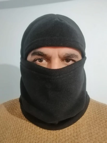 2 Adet Erkek Polar Kar Maskesi Siyah - 1