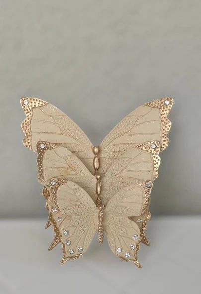 Dekoratif Üçlü Kelebek Duvar Süsü Ev Dekoru - 2