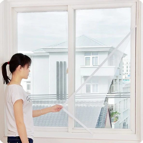 Pencere Cam Sineklik-beyaz ( 125 Cm X 75 Cm)+4m Bant - 3