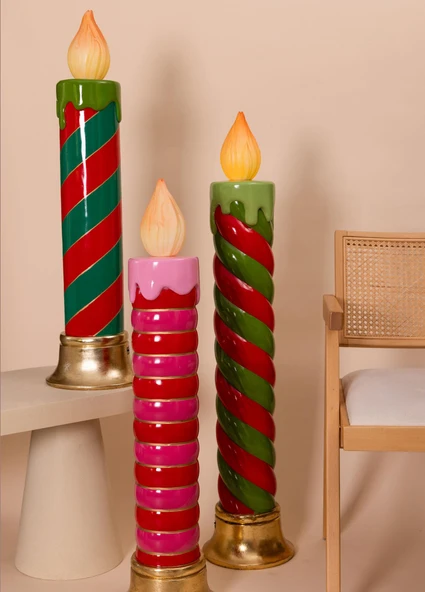 The Mia Dekoratif Led Işıklı Yılbaşı Mumu 25x25x113 cm - Resim 6