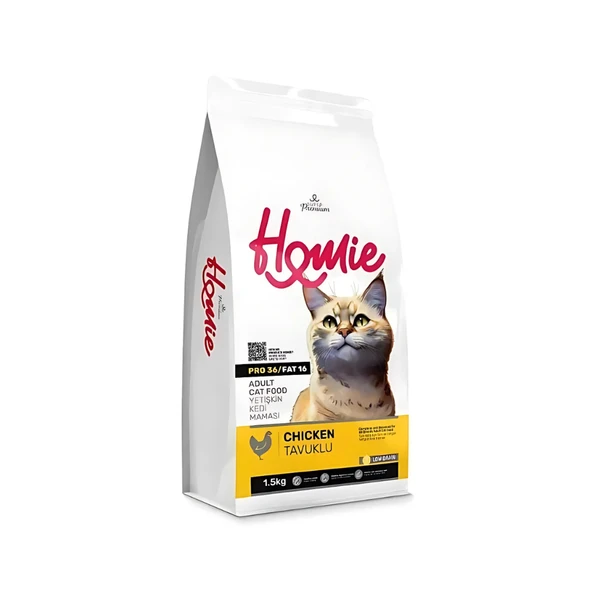 Homie Süper Premium Düşük Tahıllı Tavuklu Yetişkin Kedi Maması 1.5 Kg (3 Adet)