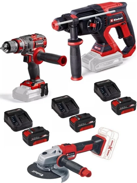 Einhell TP-HD 18/22 D li BL  Tp-cd 18/80 Matkap Axxio 18/150 Avuç Taşlama 3x4.0ah Akülü Kömürsüz Set ürün görseli