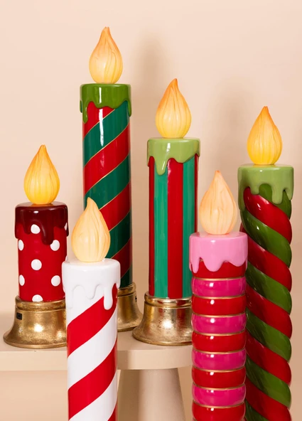 The Mia Dekoratif Led Işıklı Yılbaşı Mumu 25x25x113 cm - Resim 4