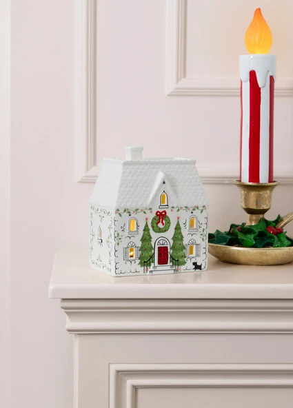 The Mia Dekoratif Led Işıklı Yılbaşı Evi 14x9x17 cm - Resim 4