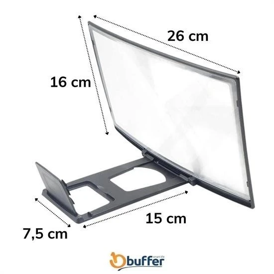 Curved Model Katlanabilir 3d Ekran Büyütücü Amplifikatör Projektör Standı Tüm Akıllı Telefon - 5