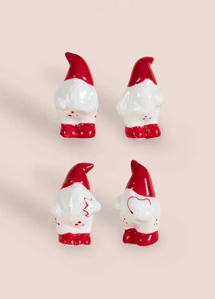 The Mia Yılbaşı Ağacı Süsü Şanş Cücesi 4lü Set 4x4x7 cm - Resim 4