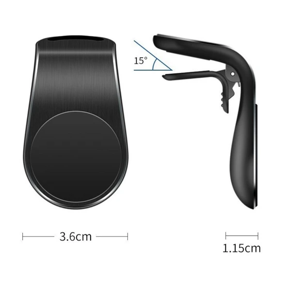 ® Havalanndırma Izgarasına Takılabilen Mandallı Mıknatıslı Oto Araç Içi Manyetik Telefon Tutucu - 6