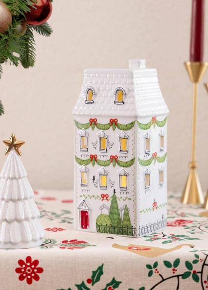 The Mia Dekoratif Led Işıklı Yılbaşı Evi 11x9x22 cm - Resim 8