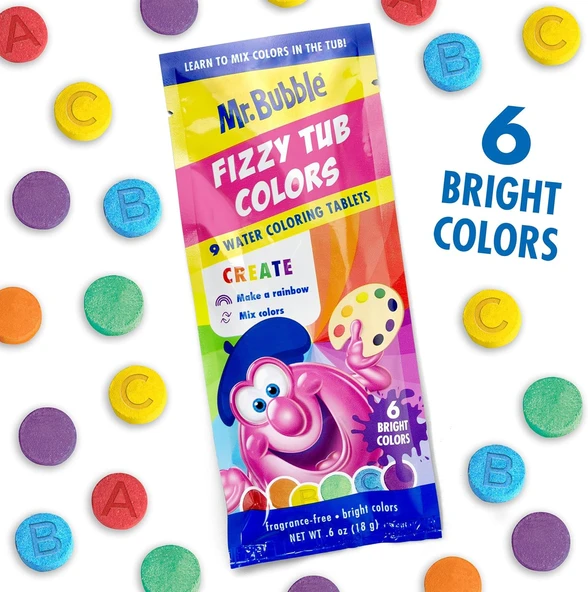 Mr. Bubble Fizzy Tub Colors Banyo Suyu Boyama Tabletleri ürün görseli