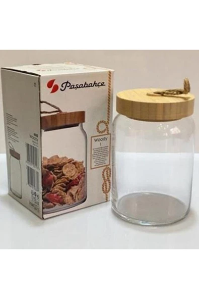 43583 Woody Bambu Kapaklı Kavanoz - 860 Ml - 2