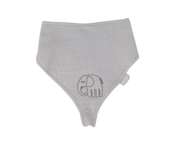 Babyjem Emzik Askılı Müslin Önlük Gri ürün görseli