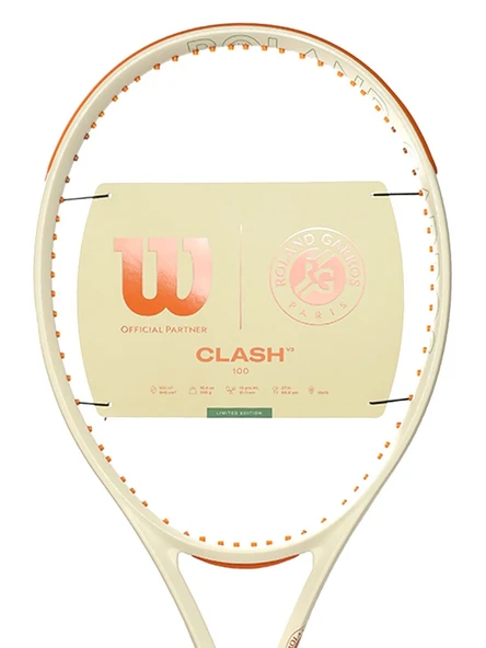 Wilson Clash 100 V3 Roland Garros 2025 Tenis Raketi WR174011 - Resim 4