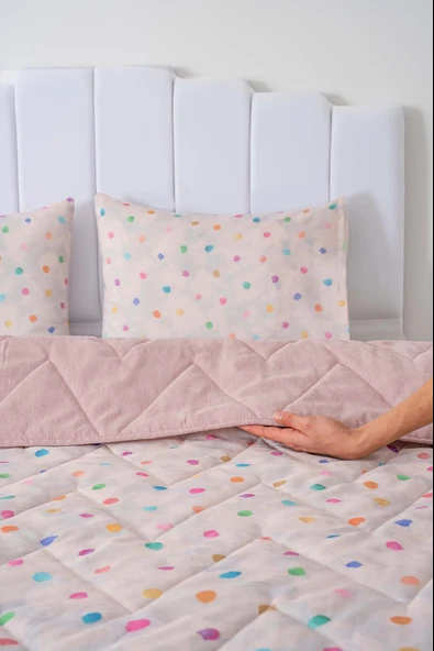 Rivaİstanbul Bonny Çift Kişilik Pamuklu Kapitone Pike & Yatak Örtüsü - Resim 5