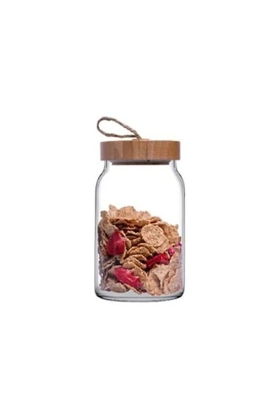 43583 Woody Bambu Kapaklı Kavanoz - 860 Ml - 1