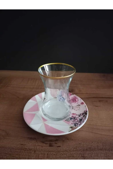 Lüks 6 lı Çay Takımı Gül Desenli - 5