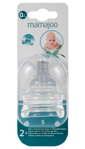 Mamajoo Silikon Biberon Emziği S 0 Ay+ %0 BPA | 2 Adet ürün görseli