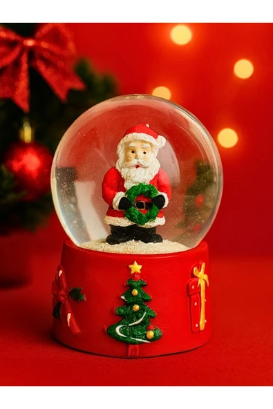 Yeni Yılın En Güzel Hediyesi 2026 Yılbaşı Temalı Noel Baba Figürlü Led Işıklı 9 cm Kar Küresi - 3