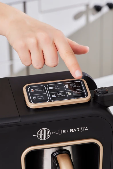 Karaca Hatır Plus Barista Steel 6 in 1 Konuşan Latte Cappuccino ve Közde Türk Kahve Makinesi Mineral Gold - 2