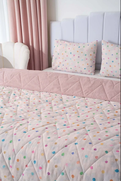 Rivaİstanbul Bonny Çift Kişilik Pamuklu Kapitone Pike & Yatak Örtüsü - Resim 4